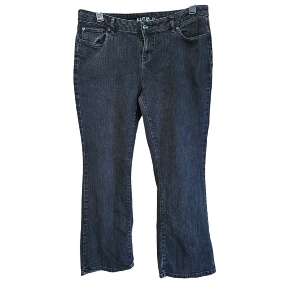 Apt. 9 Women 14P Dark Wash Bootcut Jeans Petite Stretch Denim Button Flap Pocket